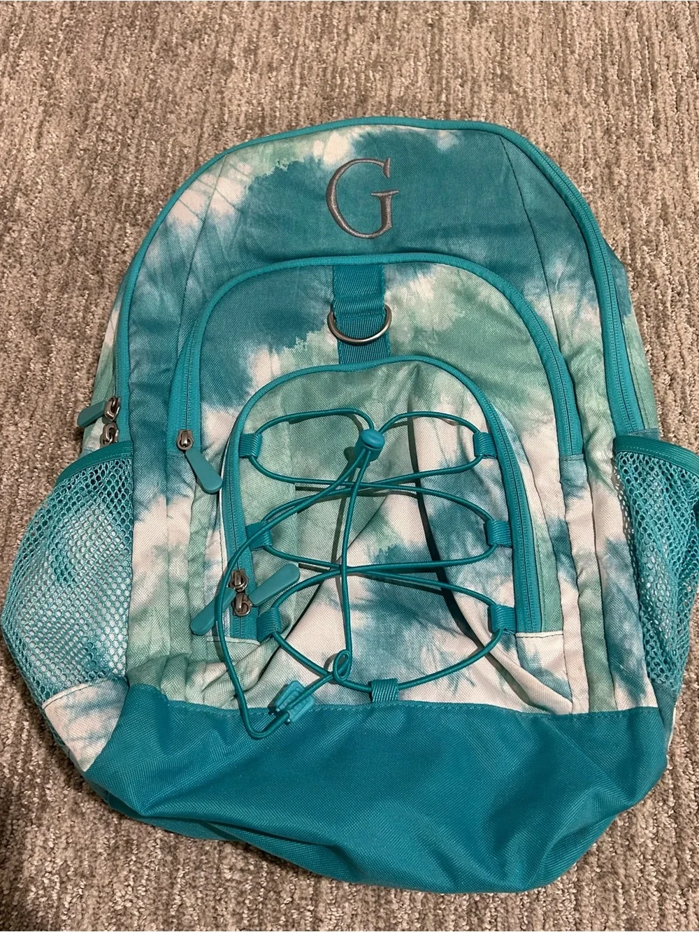 Pottery Barn Teen Gear Up Aqua White Laguna Tie Dye Large Backpack 17